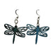 Dragonfly Blossoms Brilliant Blue Wood Earrings