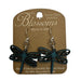 Dragonfly Blossoms Brilliant Blue Wood Earrings