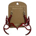 Hummingbird Outline Cherry Red Wood Earrings