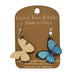 Blue Morpho Butterfly Wood Earrings