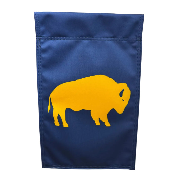 Gold and Blue Standing Buffalo Garden Flag