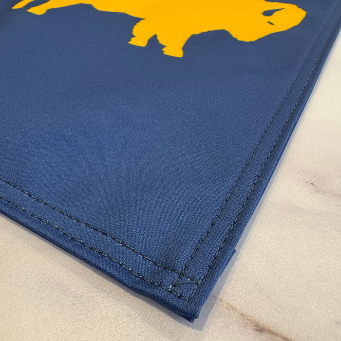 Gold and Blue Standing Buffalo Garden Flag