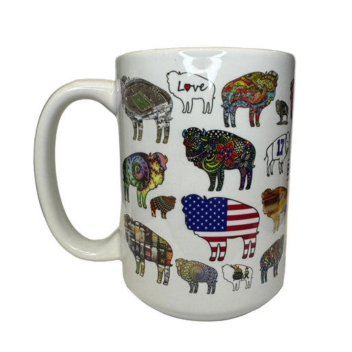 Multi Buffalo Ceramic Art Mug