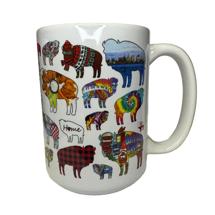 Multi Buffalo Ceramic Art Mug