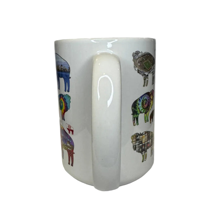 Multi Buffalo Ceramic Art Mug