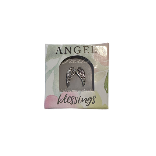 Metal Angel Wing Lapel Pin - Faith