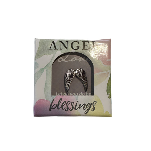 Metal Angel Wing Lapel Pin - Love