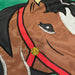 Derby Horse in Horseshoe Applique Garden Flag