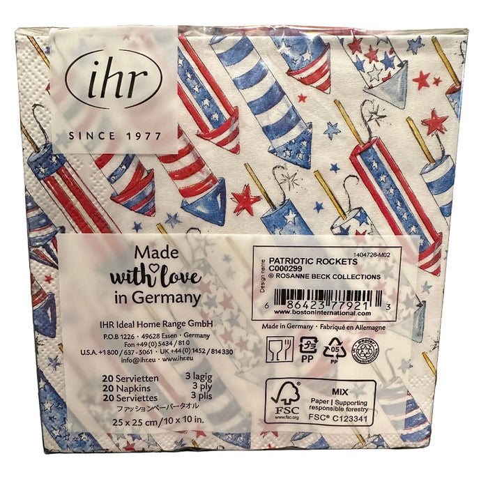 Patriotic Rockets Paper Cocktail Napkins (20 Count)