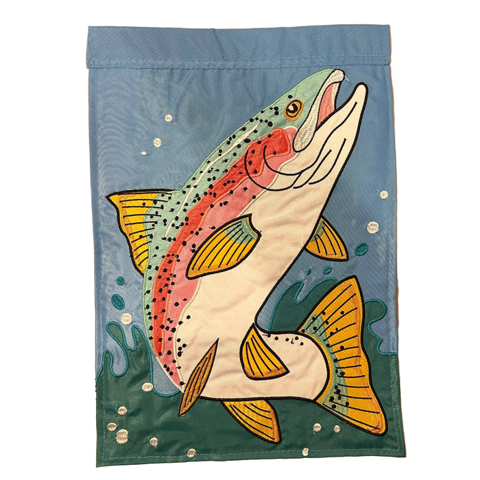 Trout Applique Garden Flag