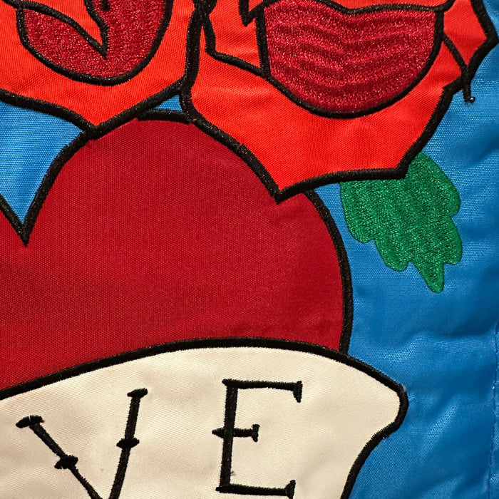 Traditional Love Heart Applique Decorative Flag