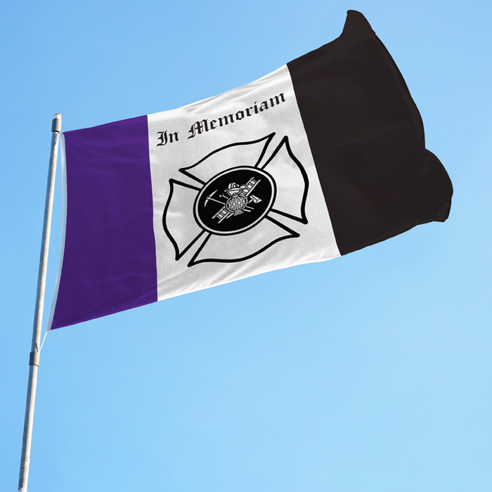 In Memoriam Fire Department Polyester Flag - Made in USA