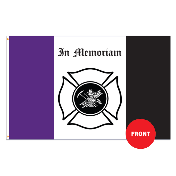 In Memoriam Fire Department Polyester Flag - Made in USA