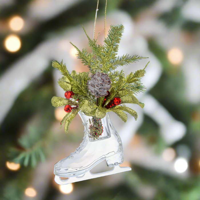 Mistletoe Ice Skate Acrylic Ornament