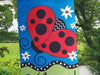 Ladybug Welcome Applique Banner Flag