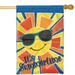 Sun It's Summertime Applique Banner Flag
