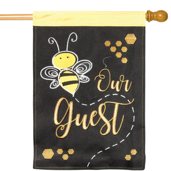 Bee Our Guest Burlap Banner Flag