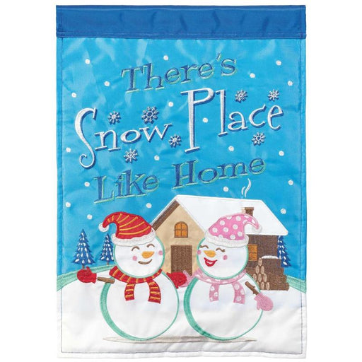 Snow Place Like Home Applique Banner Flag