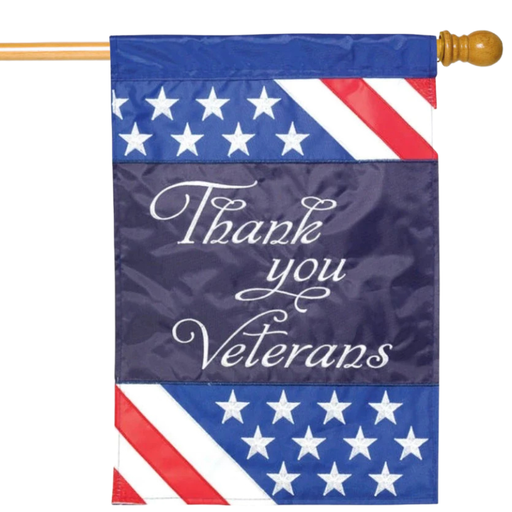 Thank You Veterans Applique Banner Flag