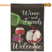 Wine and Friends Burlap Banner Flag