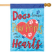 Dog Pawprints On Our Hearts Applique Banner Flag