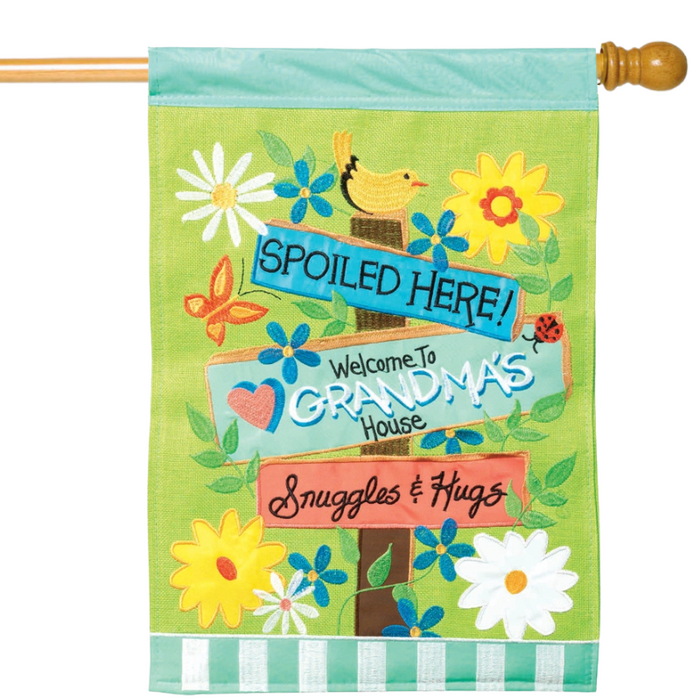 Welcome to Grandma's Applique Banner Flag