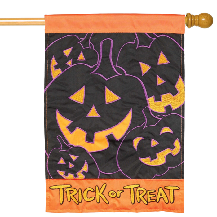 Trick or Treat Jack O'Lanterns Banner Flag