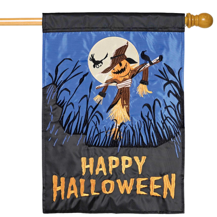 Cornfield Halloween Scarecrow Banner Flag