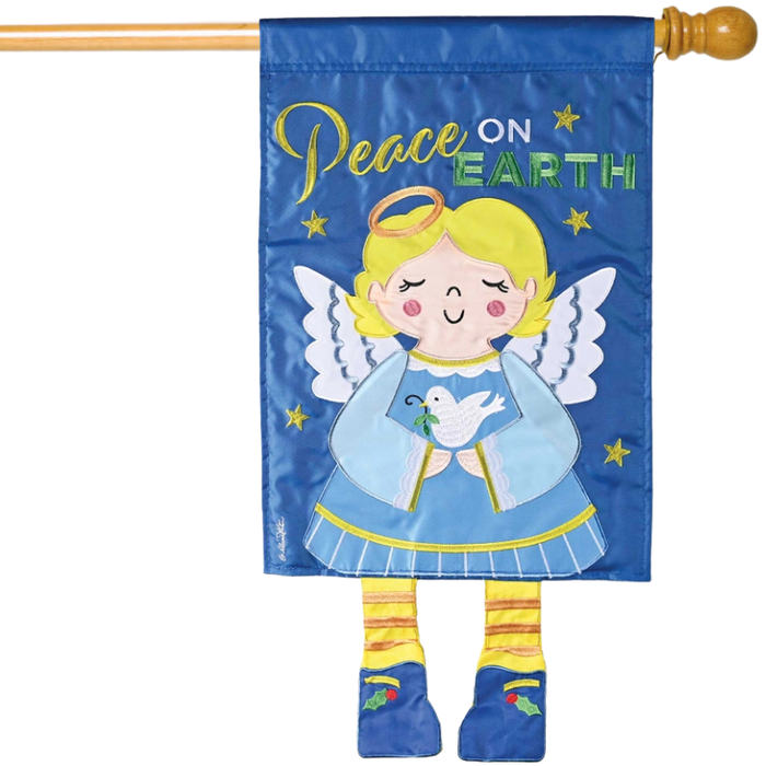 Peace on Earth Angel Crazy Legs Banner Flag