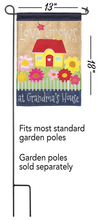 Love Grows at Grandma's Burlap Garden Flag