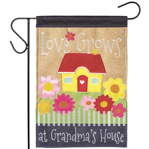Love Grows at Grandma's Burlap Garden Flag