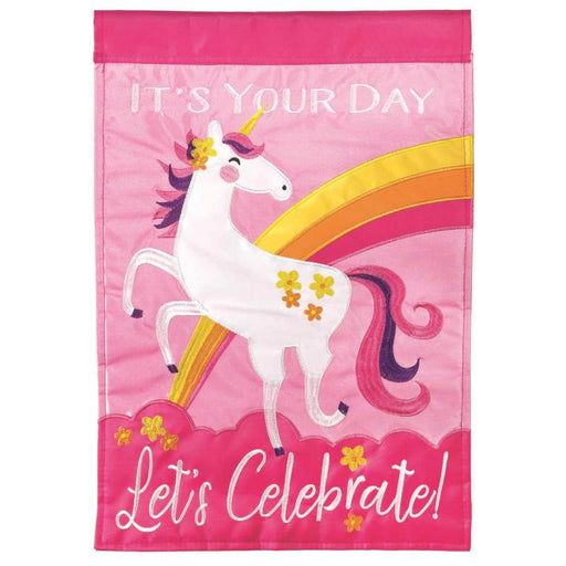 It's Your Day Girl Applique Garden Flag