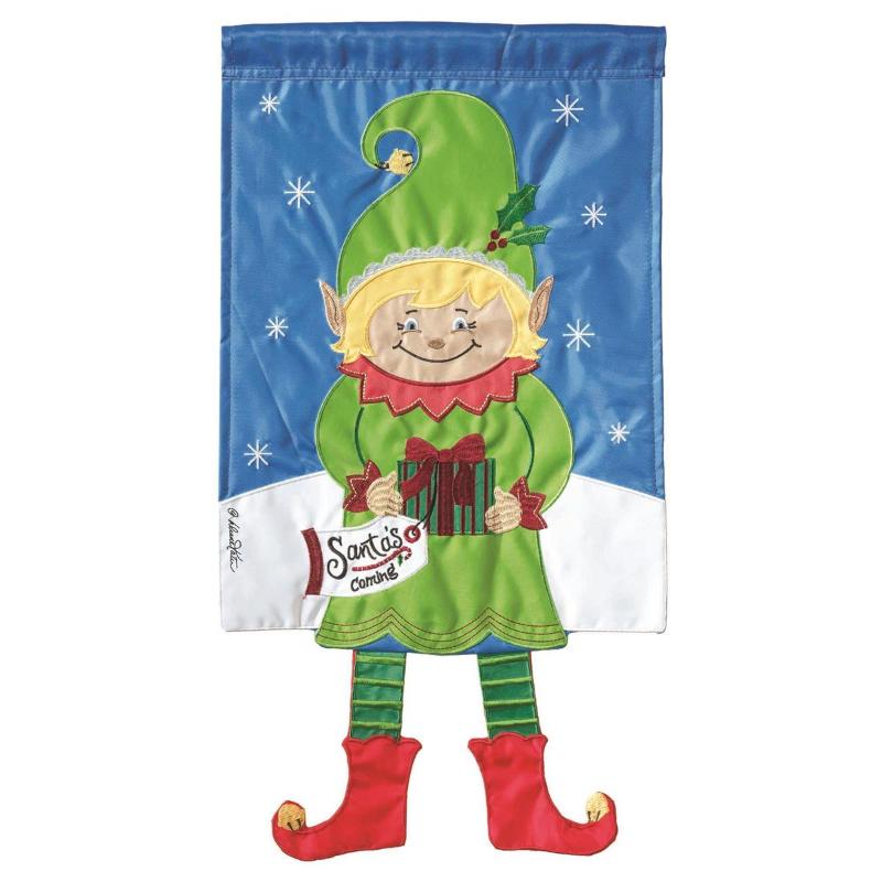 Christmas Elf Crazy Legs Garden Flag