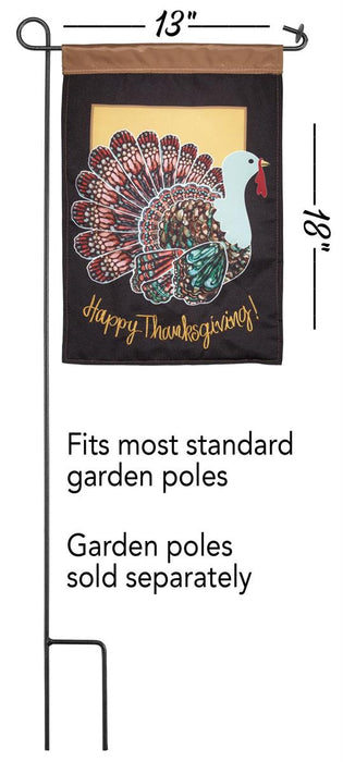 Traditional Thanksgiving Applique Garden Flag
