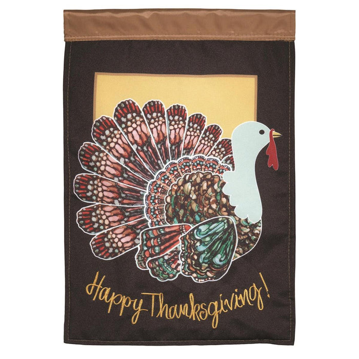 Traditional Thanksgiving Applique Garden Flag