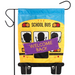 Welcome School Bus Applique Garden Flag