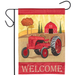 Welcome Fall Tractor Applique Garden Flag