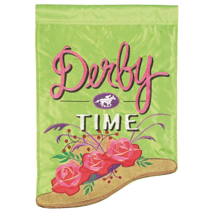 Derby Time Hat Applique Garden Flag