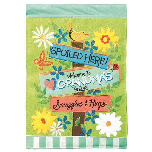 Welcome to Grandma's Applique Garden Flag