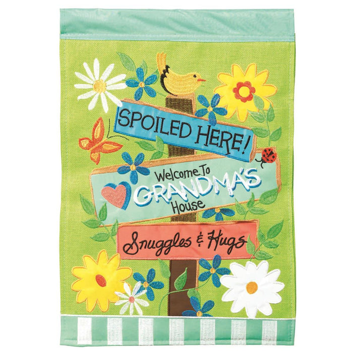 Welcome to Grandma's Applique Garden Flag
