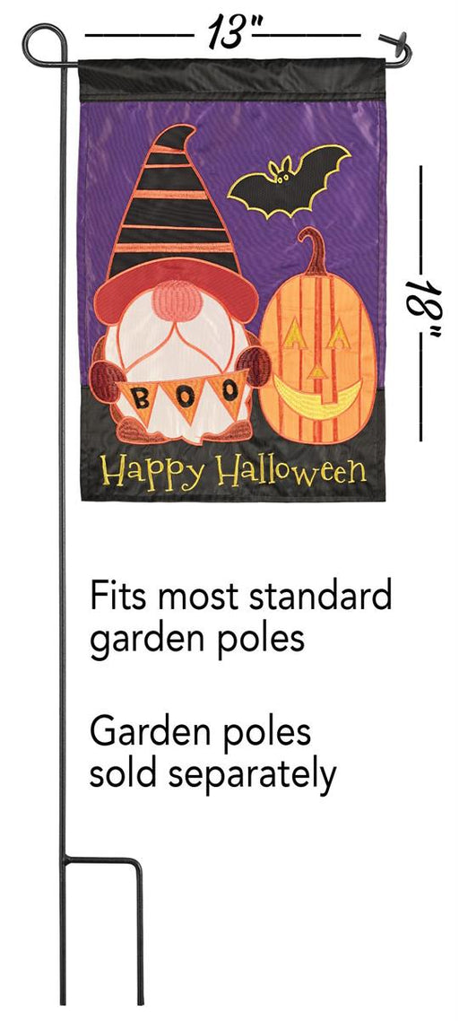 Halloween Gnome Boo Applique Garden Flag