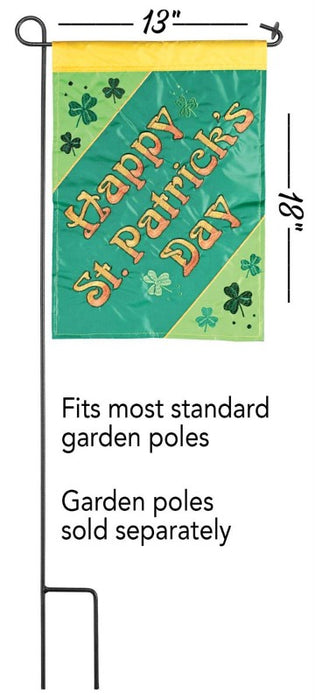 St Patrick’s Day Diagonal Applique Garden Flag