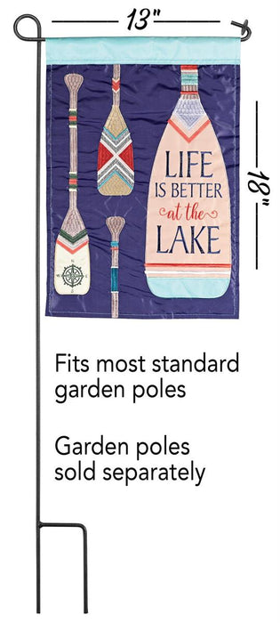 Life is Better at the Lake Applique Garden Flag