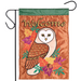 Owl in Fall Leaves Garden Flag