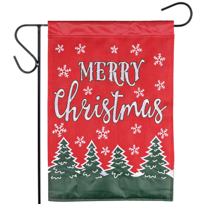 Merry Christmas Tree Flakes Garden Flag