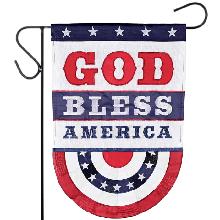 God Bless America Bunting Garden Flag