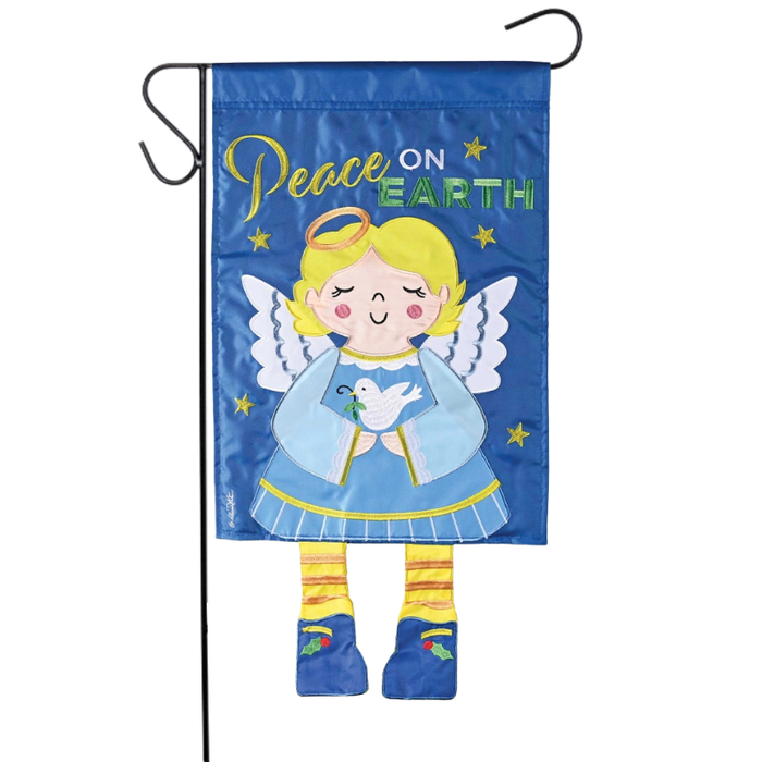 Peace on Earth Angel Crazy Legs Garden Flag