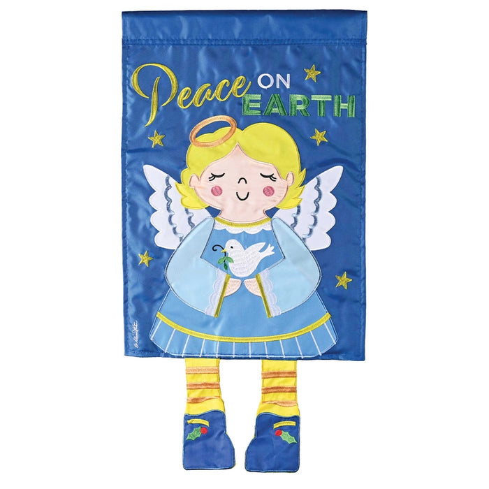 Peace on Earth Angel Crazy Legs Garden Flag