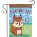 Squirrel Excuse Me Applique Garden Flag