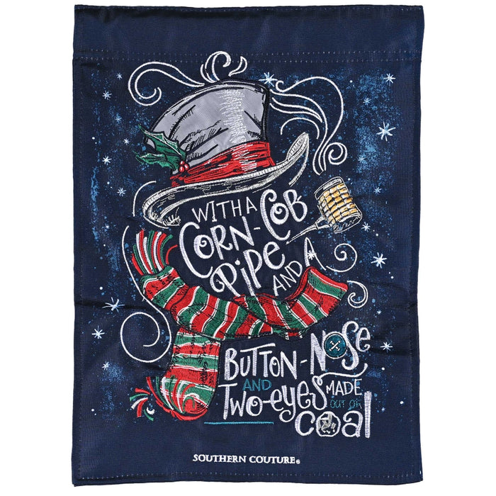 Corn Cob Pipe Snowman Garden Flag